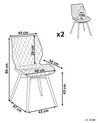 Set of 2 Fabric Dining Chairs Grey LISLE_816616