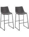 Conjunto de 2 sillas de bar de poliéster gris/negro FRANKS_724949