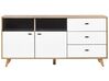 3 Drawer Sideboard Light Wood with White ILION_789856