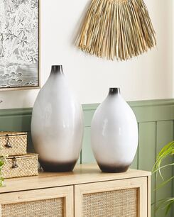 Koristemaljakko terrakotta valkoinen/musta 46 cm BAEZA