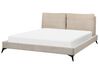 Corduroy EU Super King Size Bed Taupe MELLE_882912