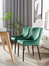 Set of 2 Velvet Dining Chairs Green SOLANO_752180