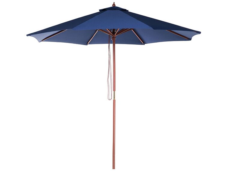 Parasol de  jardin en bois avec toile bleu marine ⌀ 270 cm TOSCANA _677630