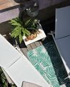Outdoor Teppich dunkelgrün 90 x 150 cm Palmenmuster zweiseitig Kurzflor KOTA_881015