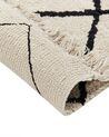 Teppich Baumwolle beige / schwarz 160 x 230 cm geometrisches Muster Kurzflor ELDES_839770