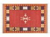 Alfombra kilim de algodón rojo/marrón/beige 200 x 300 cm PARAKAR_870173