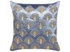 Set of 2 Embroidered Velvet Cushions Seashell Pattern 45 x 45 cm Violet PANDOREA_892798