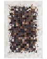 Dywan patchwork skórzany 160 x 230 cm brązowo-beżowy OKCULU_851008