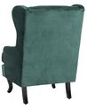 Velvet Fabric Wingback Chair Dark Green ALTA_749415