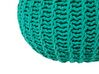 Pufe redondo em tricot verde esmeralda 50 x 35 cm CONRAD II_813962