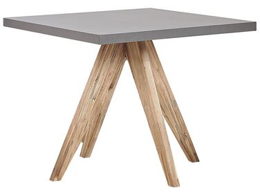 Záhradný betónový stôl 90 x 90 cm sivá/svetlé drevo OLBIA