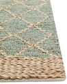 Teppich Jute grün / beige 200 x 300 cm geometrisches Muster Kurzflor TELLIKAYA_886268