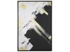 Abstract Framed Canvas Wall Art 63 x 93 cm Black and White SORA_787251