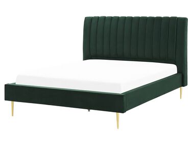 Zamatová posteľ 160 x 200 cm zelená MARVILLE