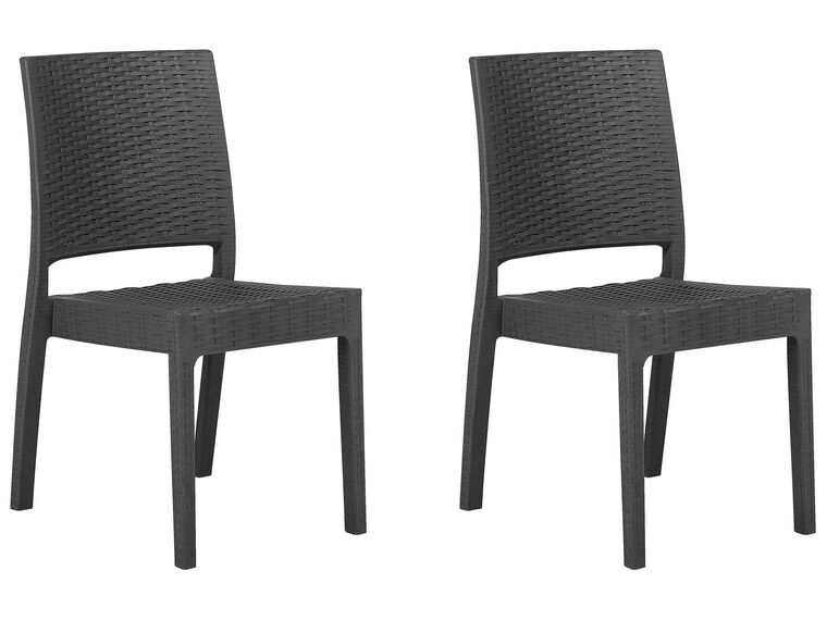 Sada 2 šedých zahradních židlí FOSSANO_744633