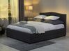 Fabric EU Super King Bed White LED with Storage Grey MONTPELLIER_709695