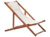 Set of 2 Folding Deck Chairs and 2 Replacement Fabrics (Various Options) Dark Wood AVELLINO_860242