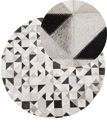 Vloerkleed patchwork grijs/zwart ⌀ 140 cm KIRKLAR