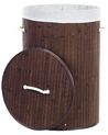 Cesta de madera de bambú marrón/blanco 60 cm SANNAR_849845