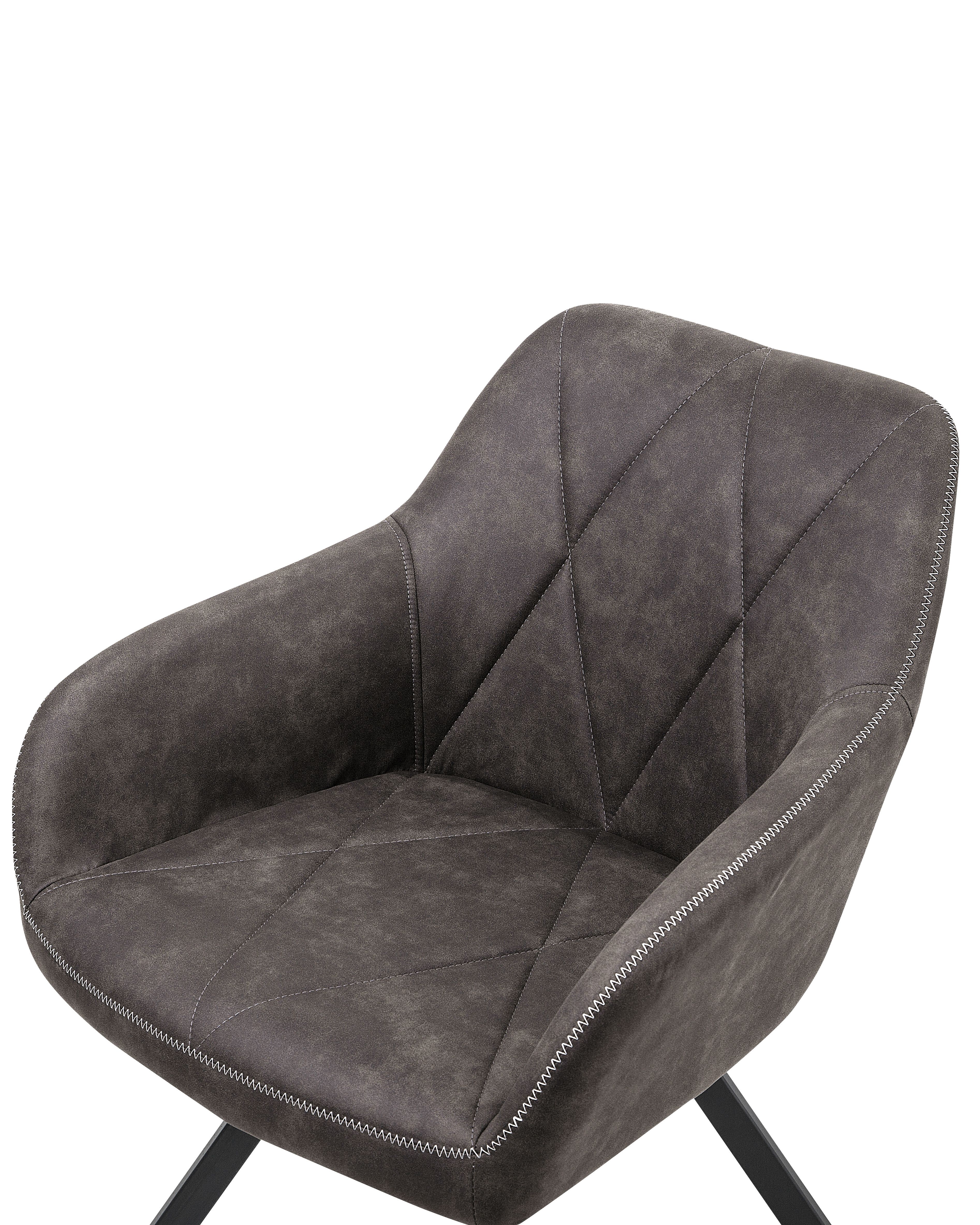 Set of 2 Fabric Dining Chairs Grey MONEE Beliani.co.uk