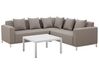 Conjunto de muebles de jardín modular gris/beige derecho BELIZE_833567