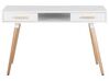 Sminkbord / Skrivbord med 2 lådor och hylla 120 x 45 cm vit/ljusbrun FRISCO_716370