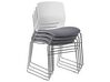 Conjunto de 4 cadeiras de conferência em plástico branco e cinzento GALENA_902224