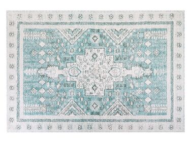 Teppich Baumwolle mintgrün 160 x 230 cm orientalisches Muster Kurzflor FULLA