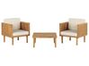 Lot de 2 fauteuils de jardin avec table basse en bois d'acacia BARATTI_830633