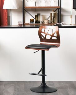 Baarituoli keinonahka tumma puu/musta PETERSBURG II Baarituoli keinonahka tumma puu/musta PETERSBURG II