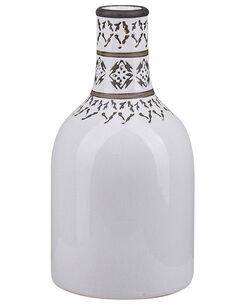 Kukkamaljakko kivitavara valkoinen/musta 25 cm ANKON Kukkamaljakko kivitavara valkoinen/musta 25 cm ANKON