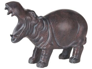 Figurine décorative hippopotame 23 cm marron BELBARI