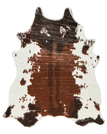 Faux Cowhide Area Rug 150 x 200 cm White and Brown BOGONG