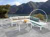 5 Seater Aluminum Garden Corner Sofa Set White with 2 Cushion Covers Sets MESSINA_863126