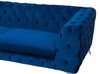 3 Seater Velvet Fabric Sofa Cobalt Blue SOTRA_727277