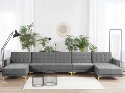 6-istuttava harmaa samettiverhoiltu U-kulmavuodesohva ABERDEEN 6-istuttava harmaa samettiverhoiltu U-kulmavuodesohva ABERDEEN