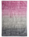 Alfombra de viscosa rosa/gris claro 160 x 230 cm ERCIS_710151
