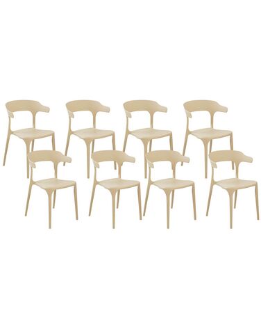 Lot de 8 chaises de salle à manger beige GUBBIO