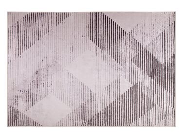 Teppich rosa 140 x 200 cm geometrisches Muster Kurzflor KALE