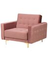 Velvet Armchair Pink ABERDEEN_750233