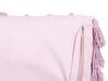 Bawełniana poduszka dekoracyjna z frędzlami 45 x 45 cm różowa LYNCHIS_838715