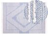 Gulvtæppe blå/hvid bomuld 140 x 200 cm ANSAR_861023