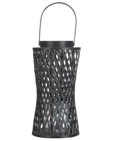 Bambusová lucerna na svíčku 38 cm černá MACTAN