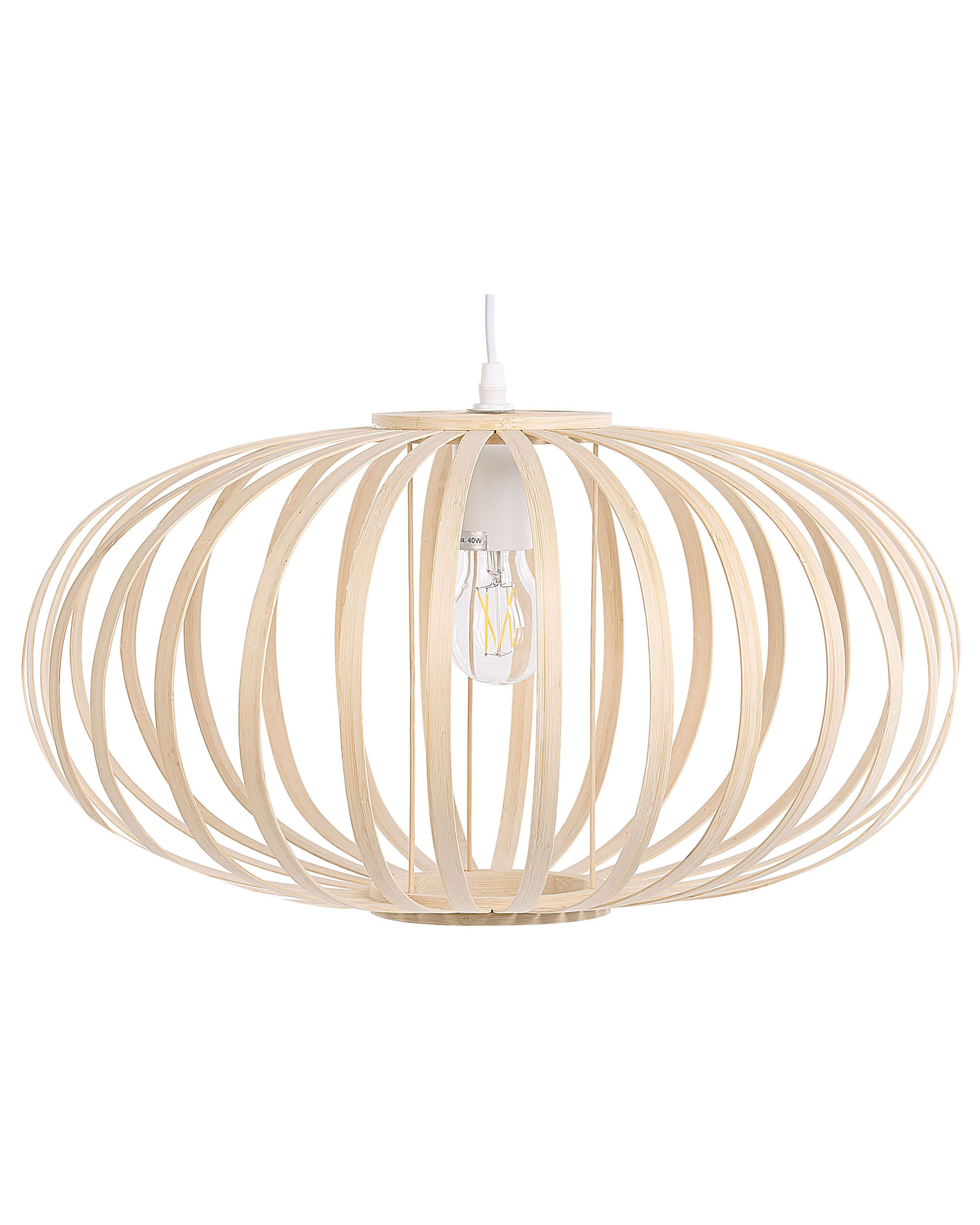 Lampe suspension ovale en bambou clair HAVEL_784910