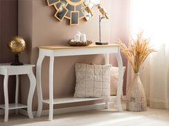 Konsolipöytä vaalea puu/valkoinen HARTFORD Konsolipöytä vaalea puu/valkoinen HARTFORD