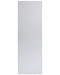 Matto polyesteri valkoinen/harmaa 80 x 240 cm SAIKHEDA Matto polyesteri valkoinen/harmaa 80 x 240 cm SAIKHEDA