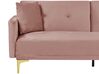 Sofa rozkładana welurowa różowa LUCAN_810453
