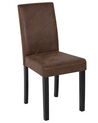 Set of 2 Faux Leather Dining Chairs Brown BROADWAY _756124