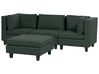 3-Seater Modular Fabric Sofa with Ottoman Dark Green UNSTAD_893395