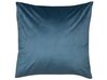 Set of 2 Velvet Cushions Tiger Motif 45 x 45 cm Blue BLUEBELL_769102